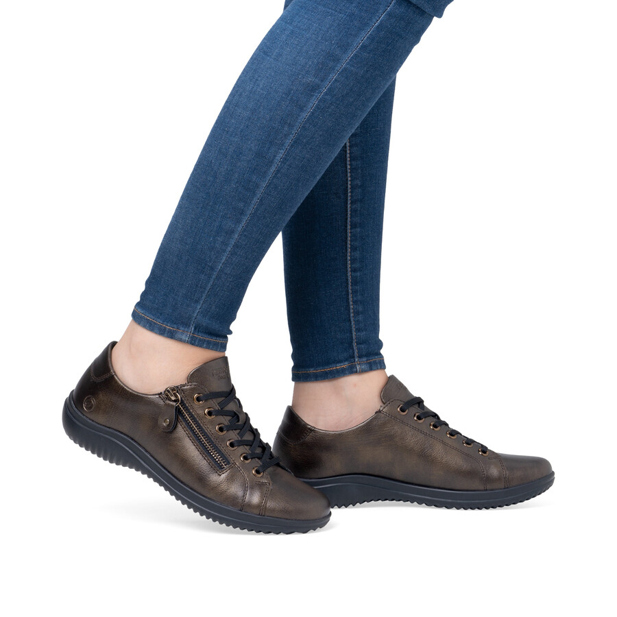 braune damenschuhe mit reißverschluss remonte d1e03-25