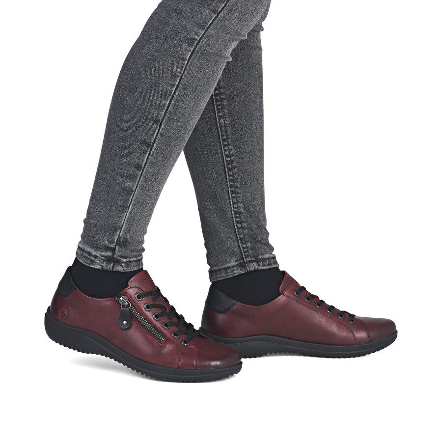 rote damenschuhe mit reißverschluss remonte d1e03-35
