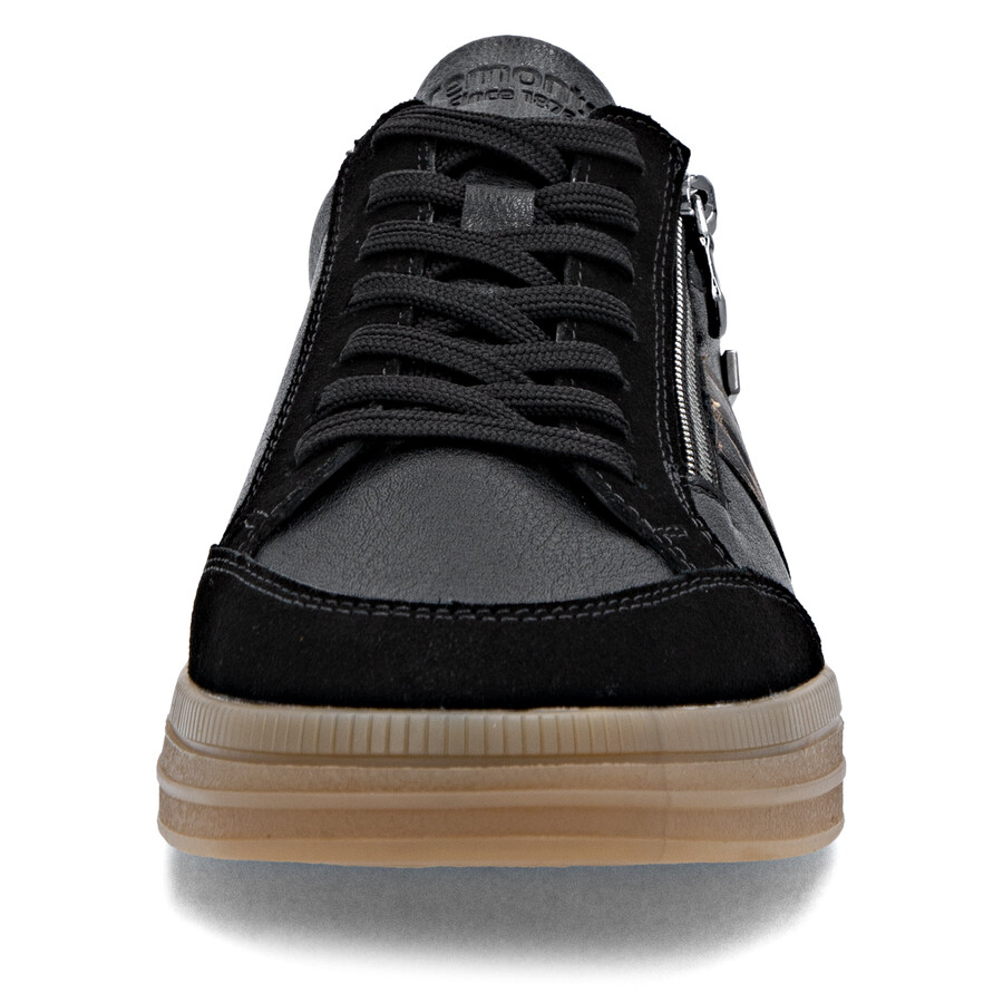 schwarze damenschuhe mit reißverschluss remonte d2c04-03