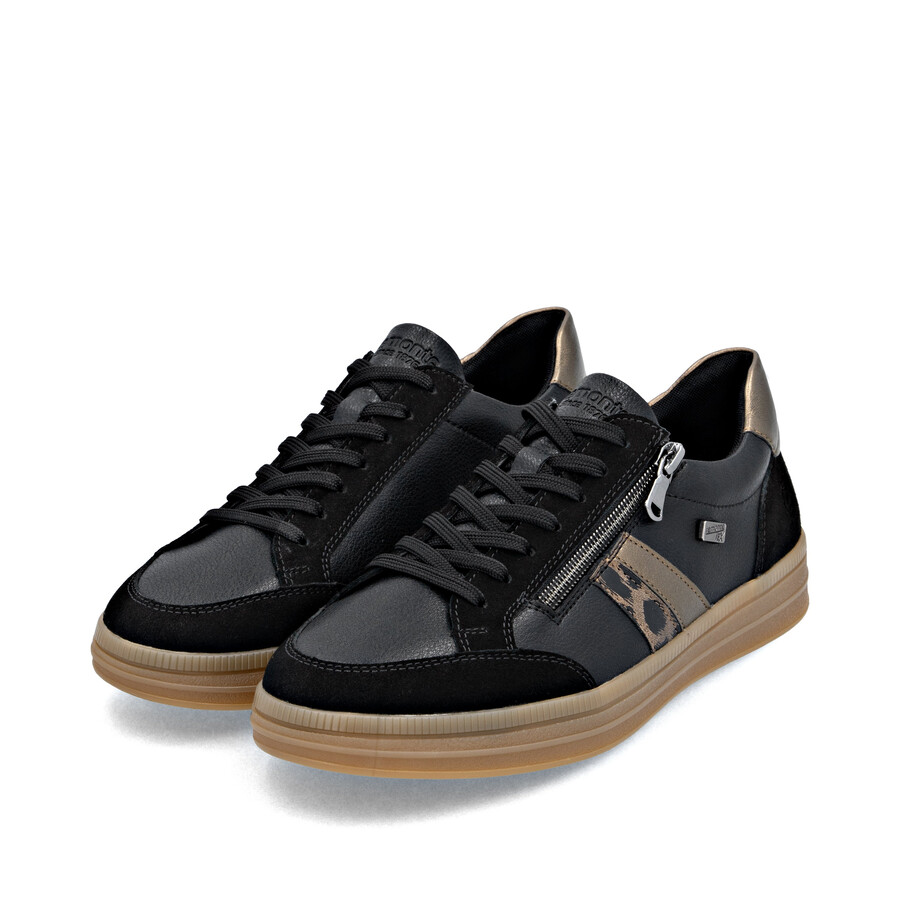 schwarze damenschuhe mit reißverschluss remonte d2c04-03