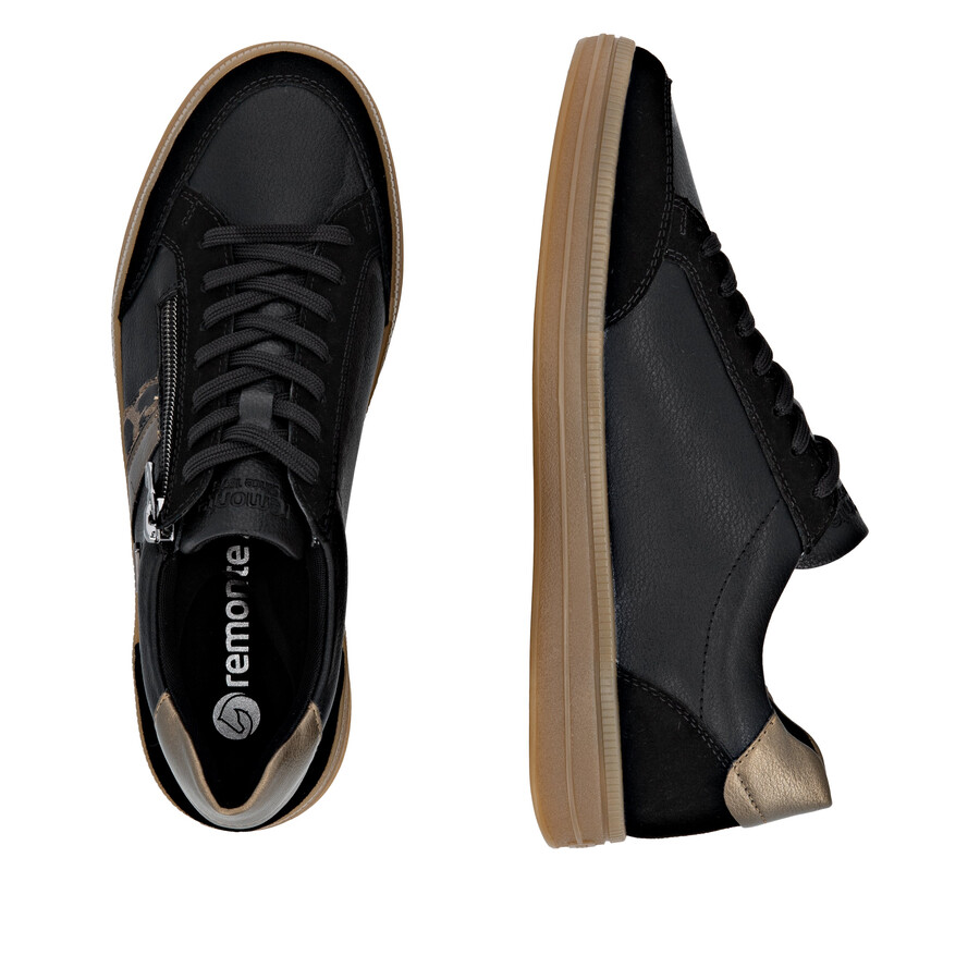 schwarze damenschuhe mit reißverschluss remonte d2c04-03