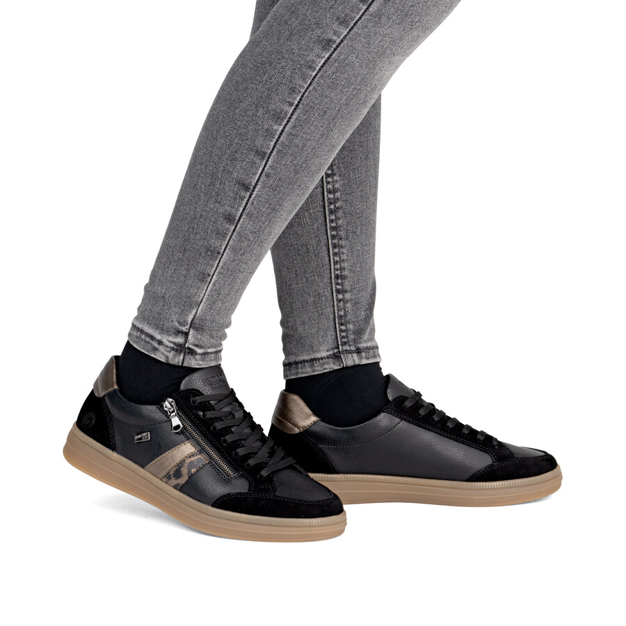 schwarze damenschuhe mit reißverschluss remonte d2c04-03