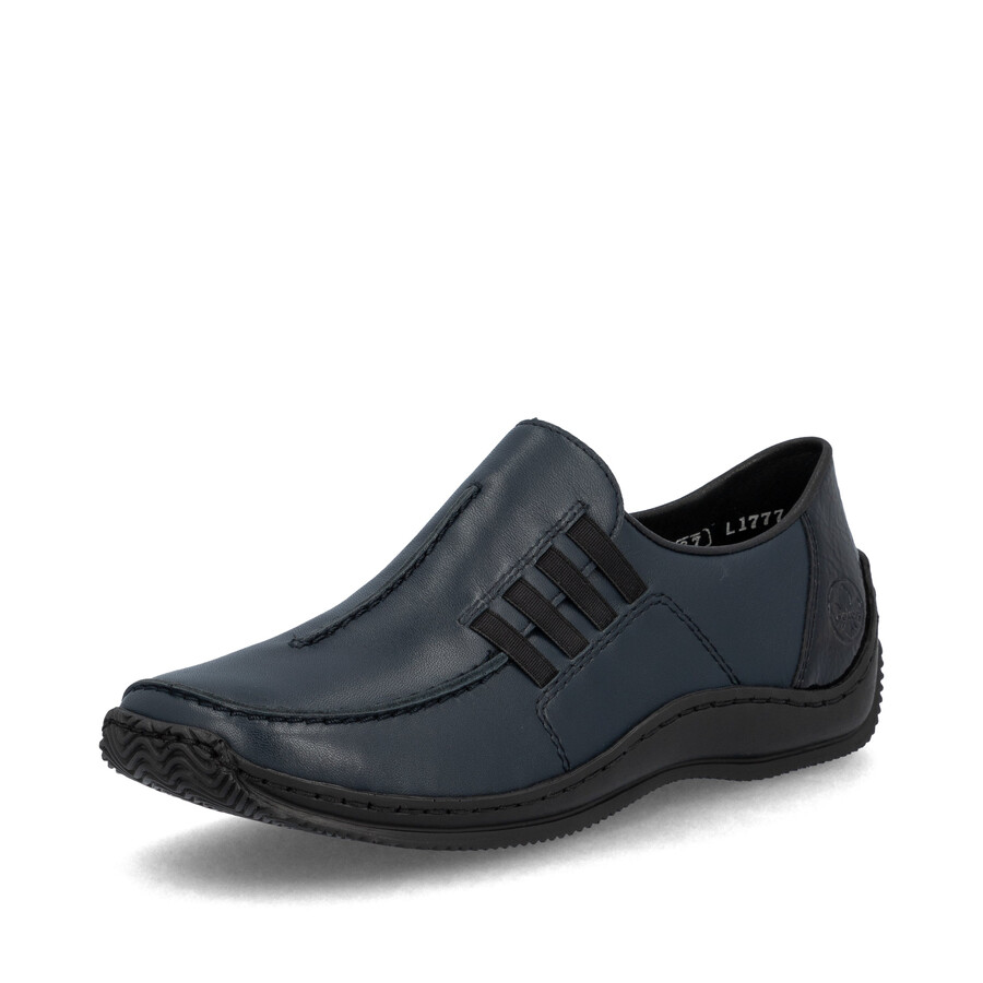 blaue elastische damenschuhe rieker l1777-14