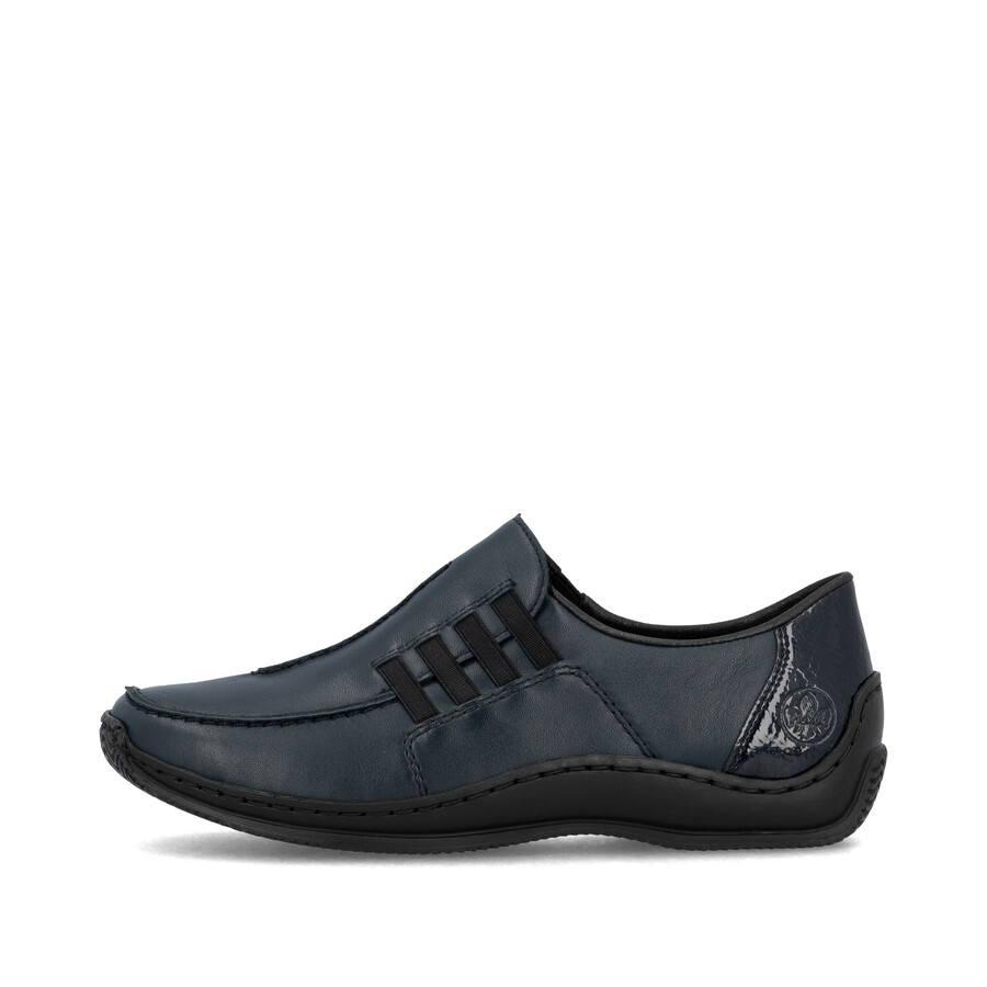 blaue elastische damenschuhe rieker l1777-14