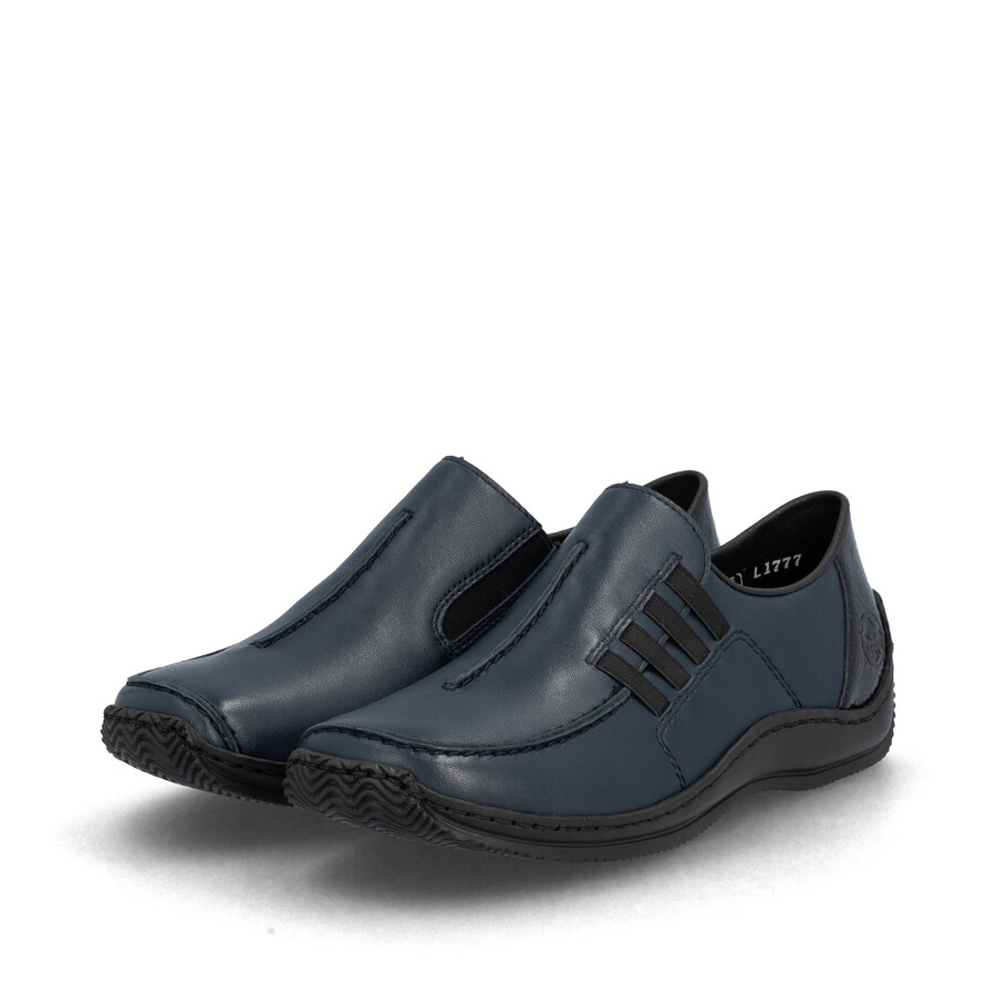 blaue elastische damenschuhe rieker l1777-14