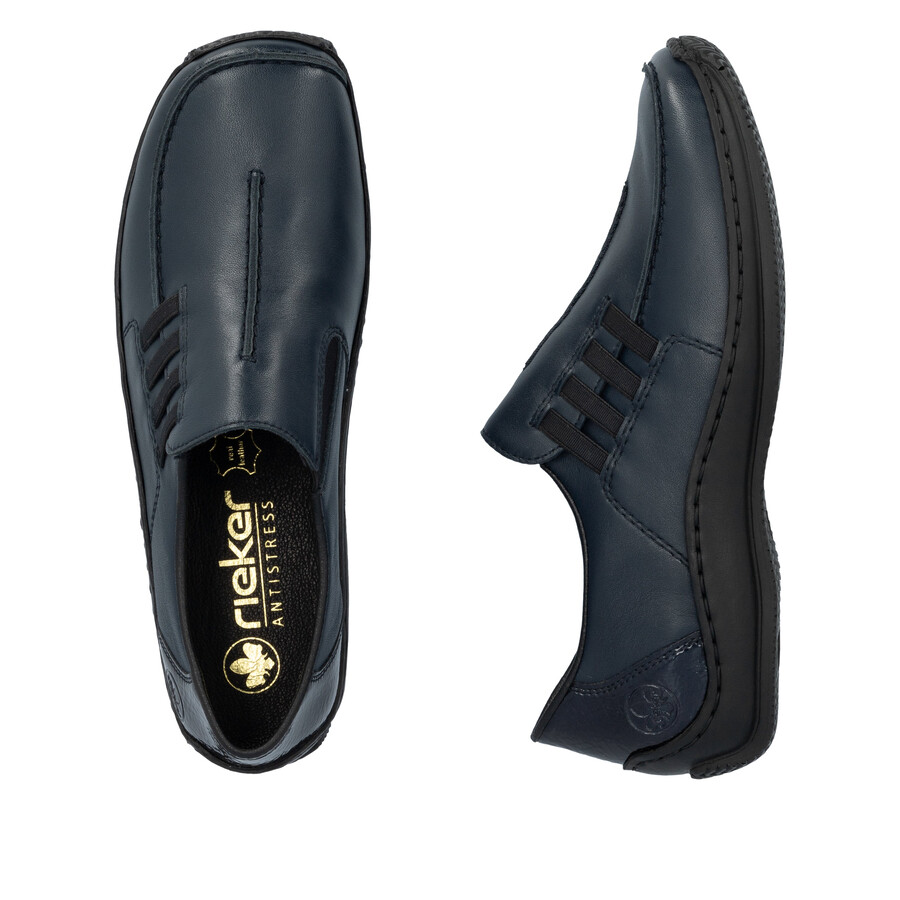 blaue elastische damenschuhe rieker l1777-14