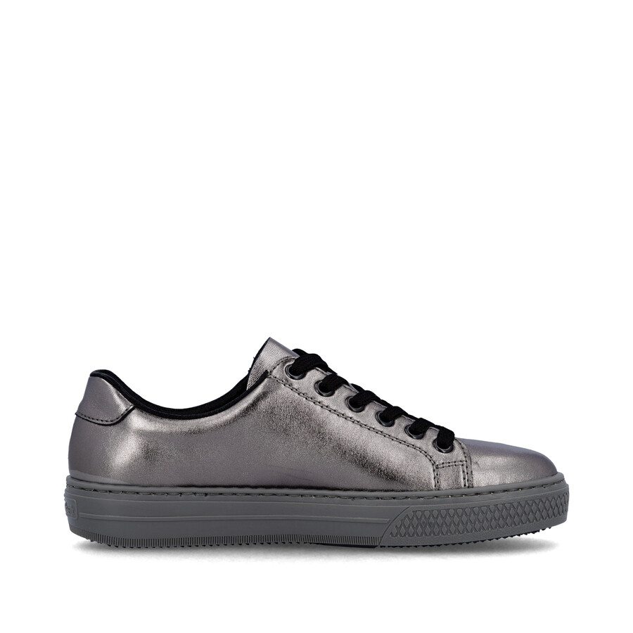 silberneplatinfarbene damen-reißverschlussschuhe rieker l59l1-90