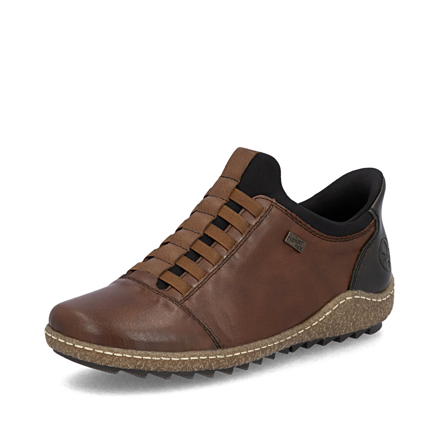 braune elastische damenschuhe rieker l7562-22