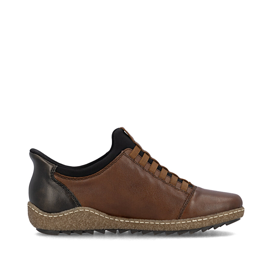 braune elastische damenschuhe rieker l7562-22