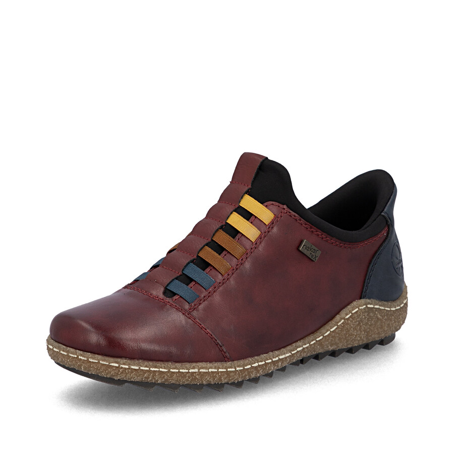 rote elastische damenschuhe rieker l7562-35