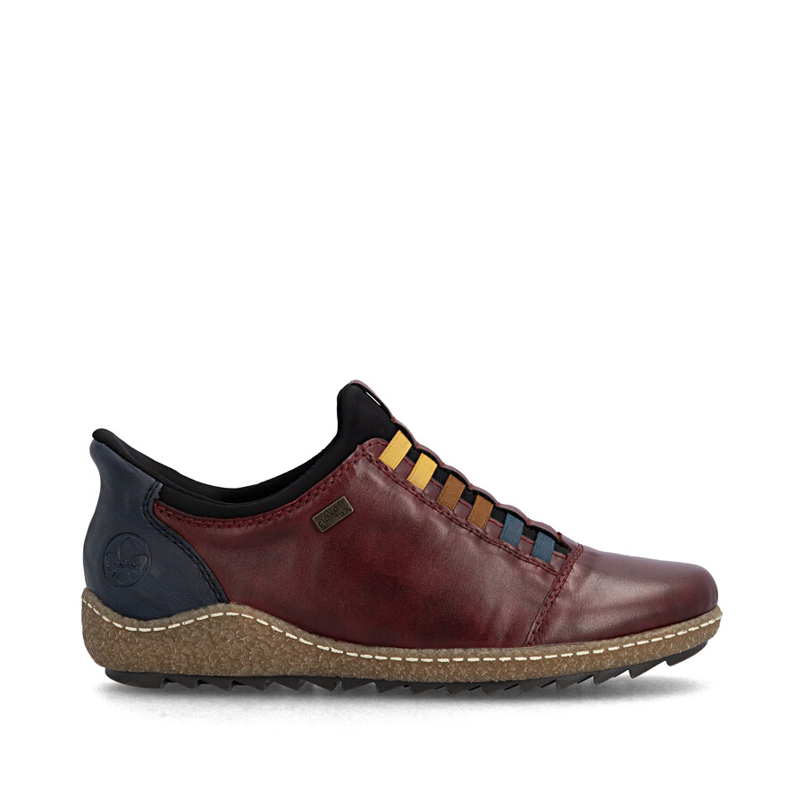 rote elastische damenschuhe rieker l7562-35