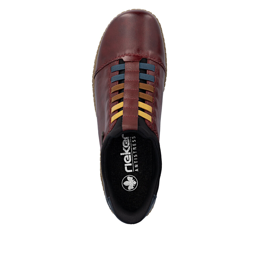 rote elastische damenschuhe rieker l7562-35