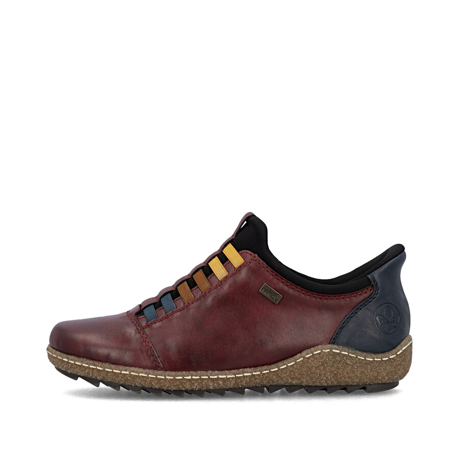 rote elastische damenschuhe rieker l7562-35