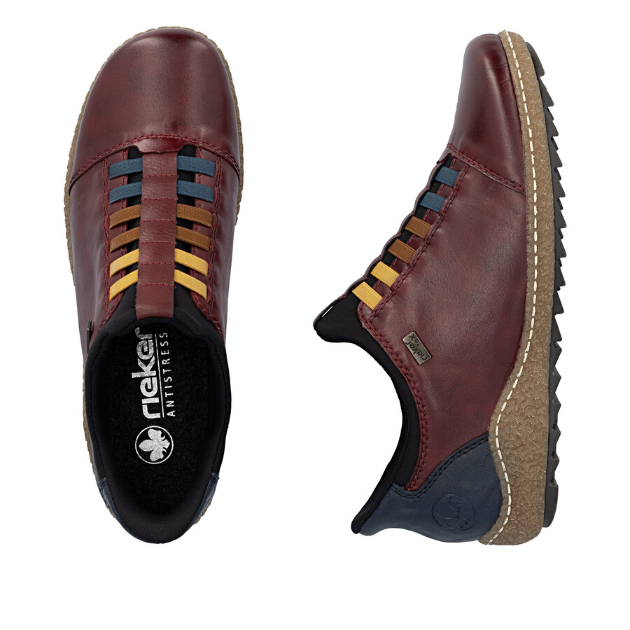 rote elastische damenschuhe rieker l7562-35