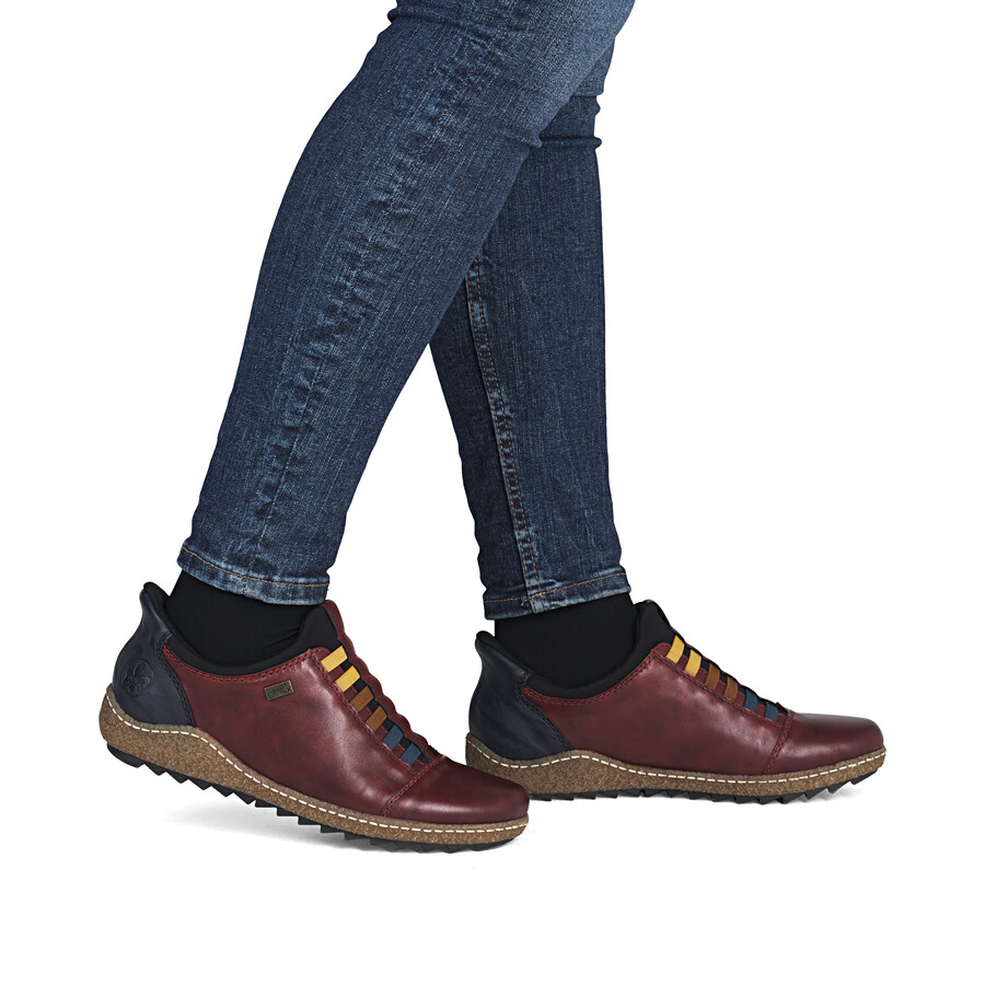 rote elastische damenschuhe rieker l7562-35