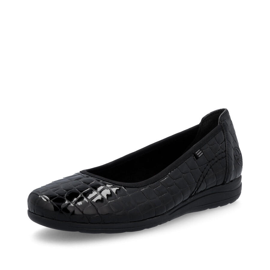 schwarze slipper für damen rieker l9350-01
