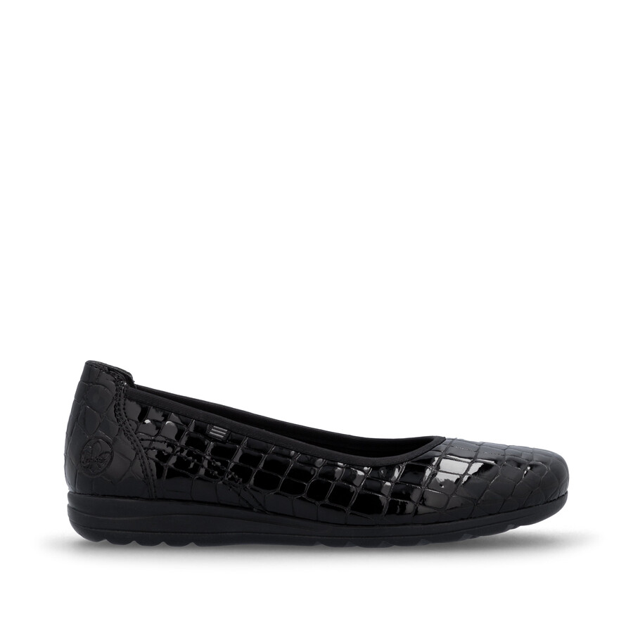 schwarze slipper für damen rieker l9350-01