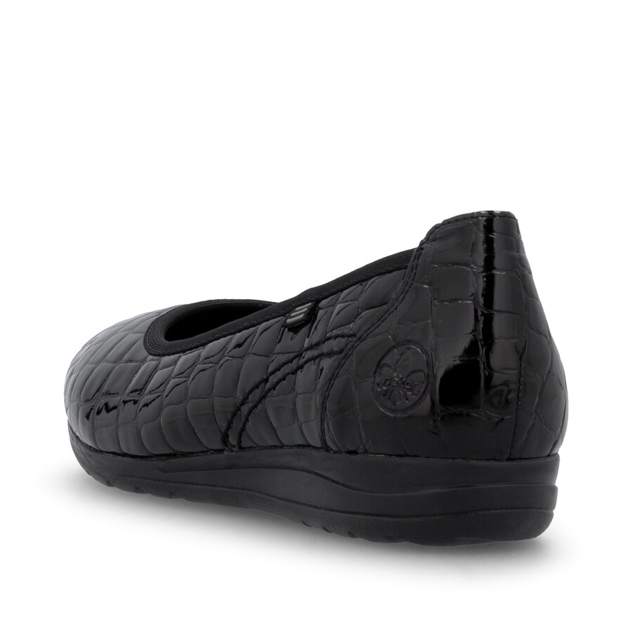 schwarze slipper für damen rieker l9350-01