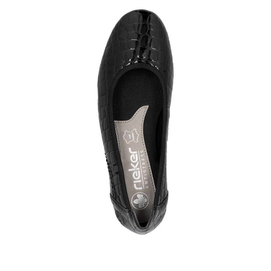schwarze slipper für damen rieker l9350-01