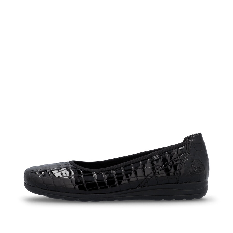 schwarze slipper für damen rieker l9350-01