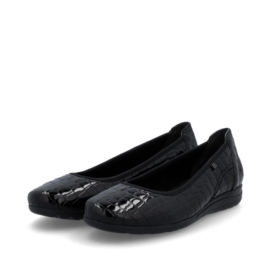 schwarze slipper für damen rieker l9350-01