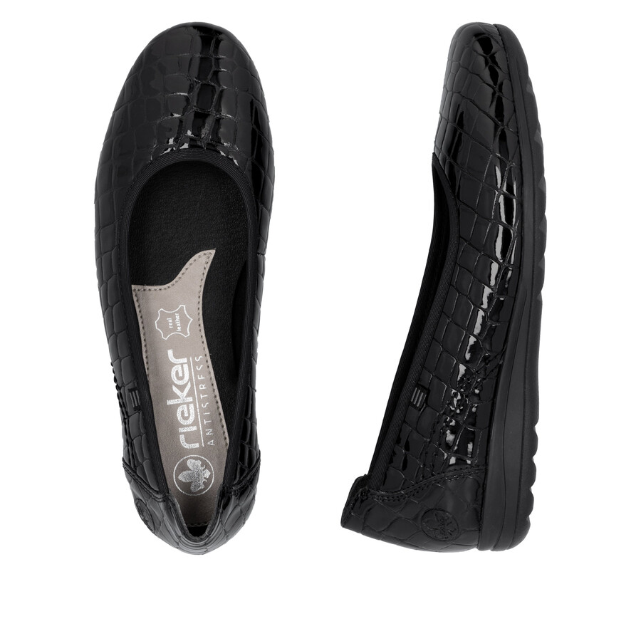 schwarze slipper für damen rieker l9350-01