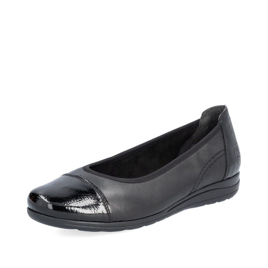 schwarze slipper für damen rieker l9351-00