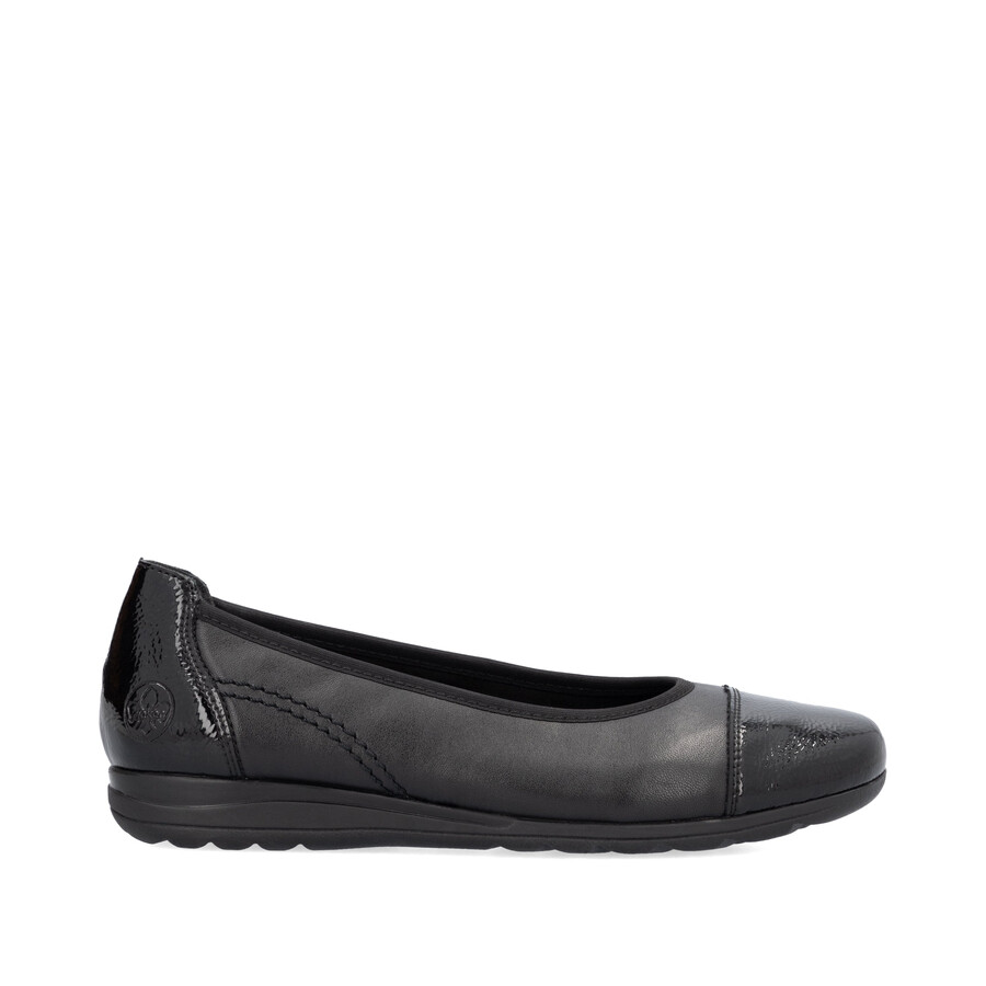 schwarze slipper für damen rieker l9351-00