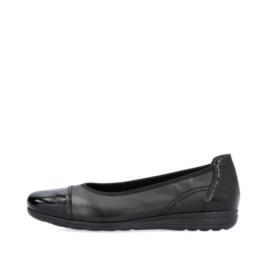 schwarze slipper für damen rieker l9351-00