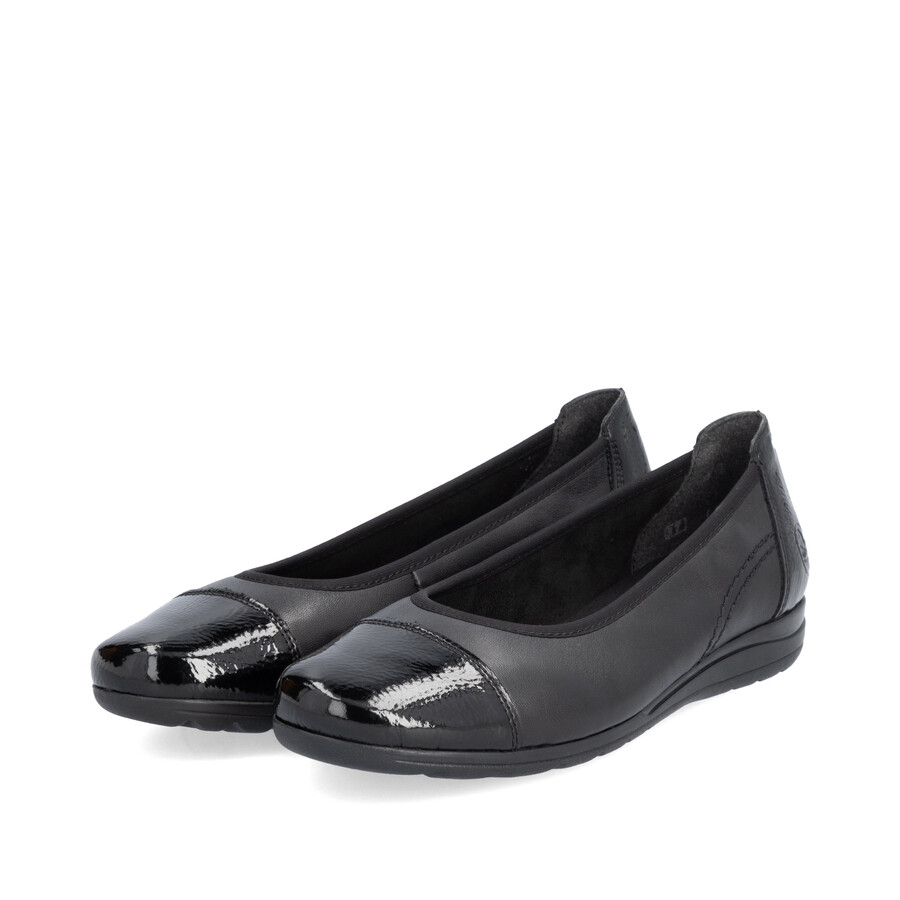 schwarze slipper für damen rieker l9351-00