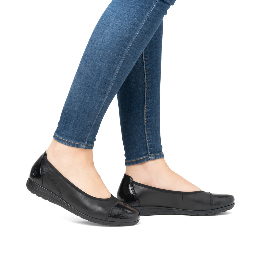 schwarze slipper für damen rieker l9351-00