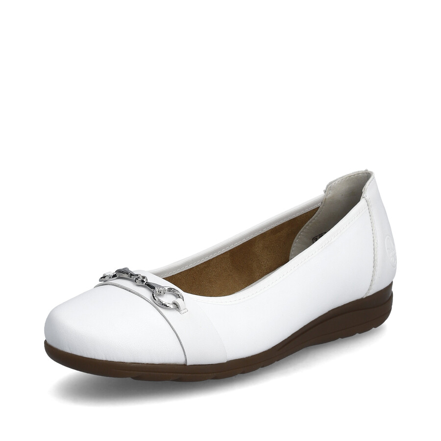 weiße slipper für damen rieker l9360-80