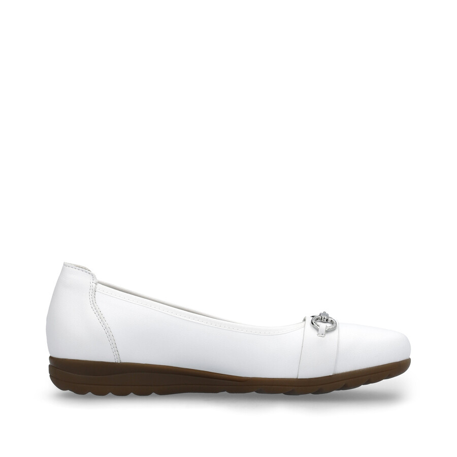 weiße slipper für damen rieker l9360-80