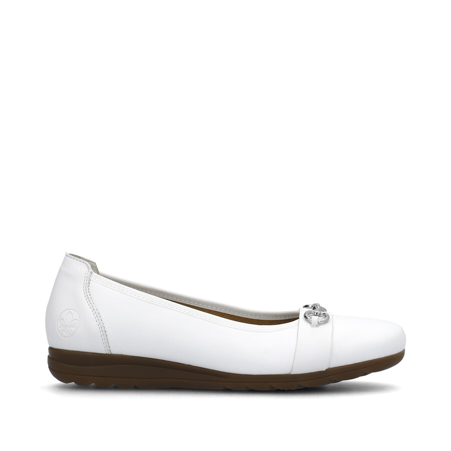 weiße slipper für damen rieker l9360-80