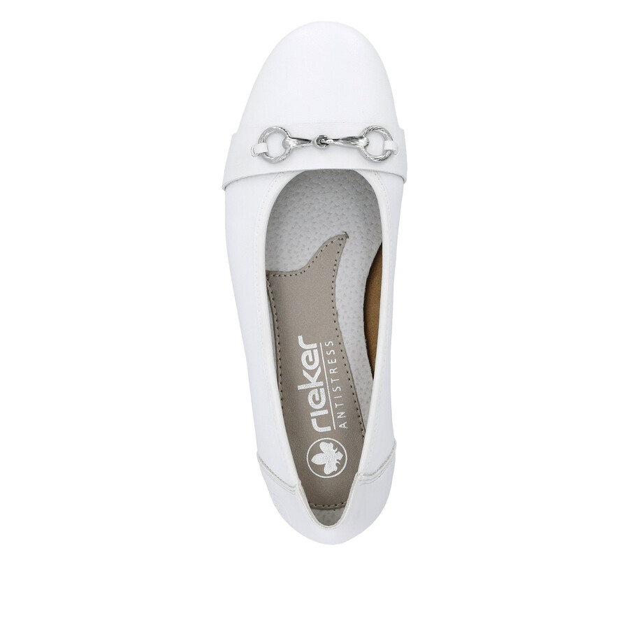 weiße slipper für damen rieker l9360-80