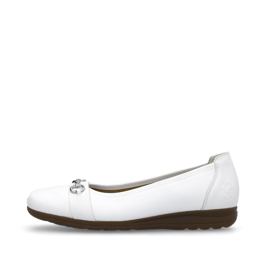 weiße slipper für damen rieker l9360-80