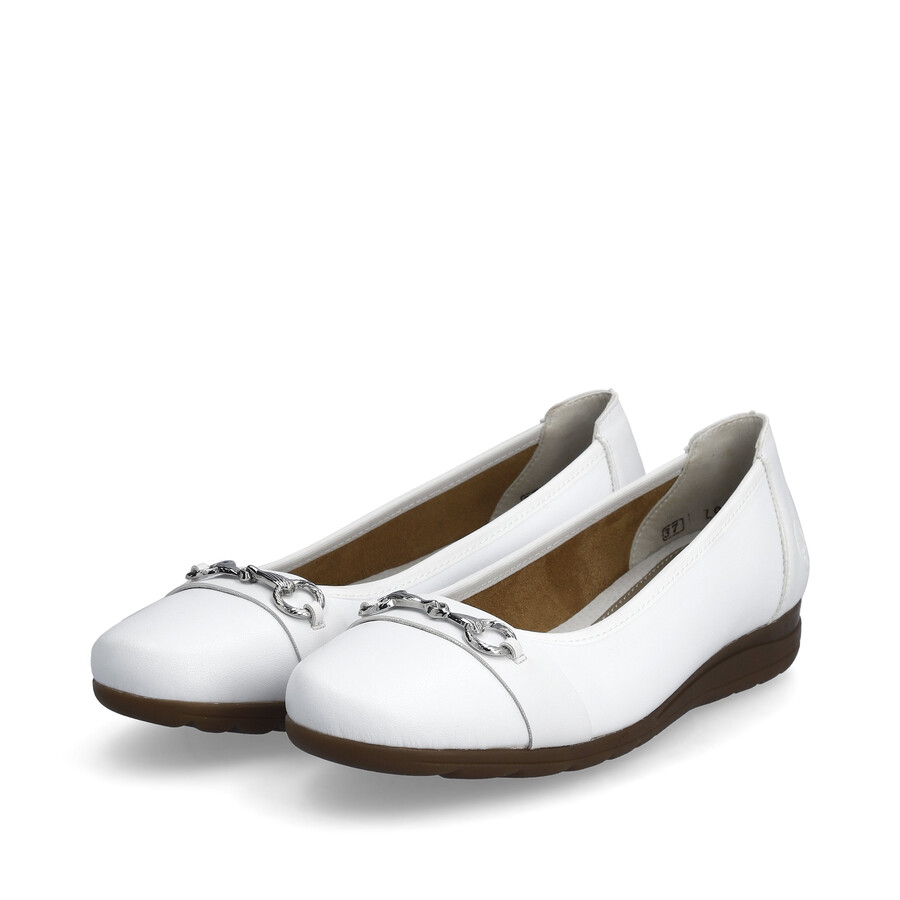 weiße slipper für damen rieker l9360-80