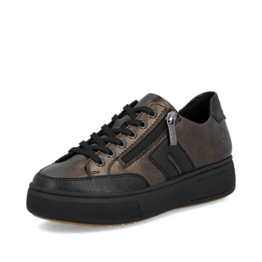 braune damenschuhe mit reißverschluss rieker m7711-25