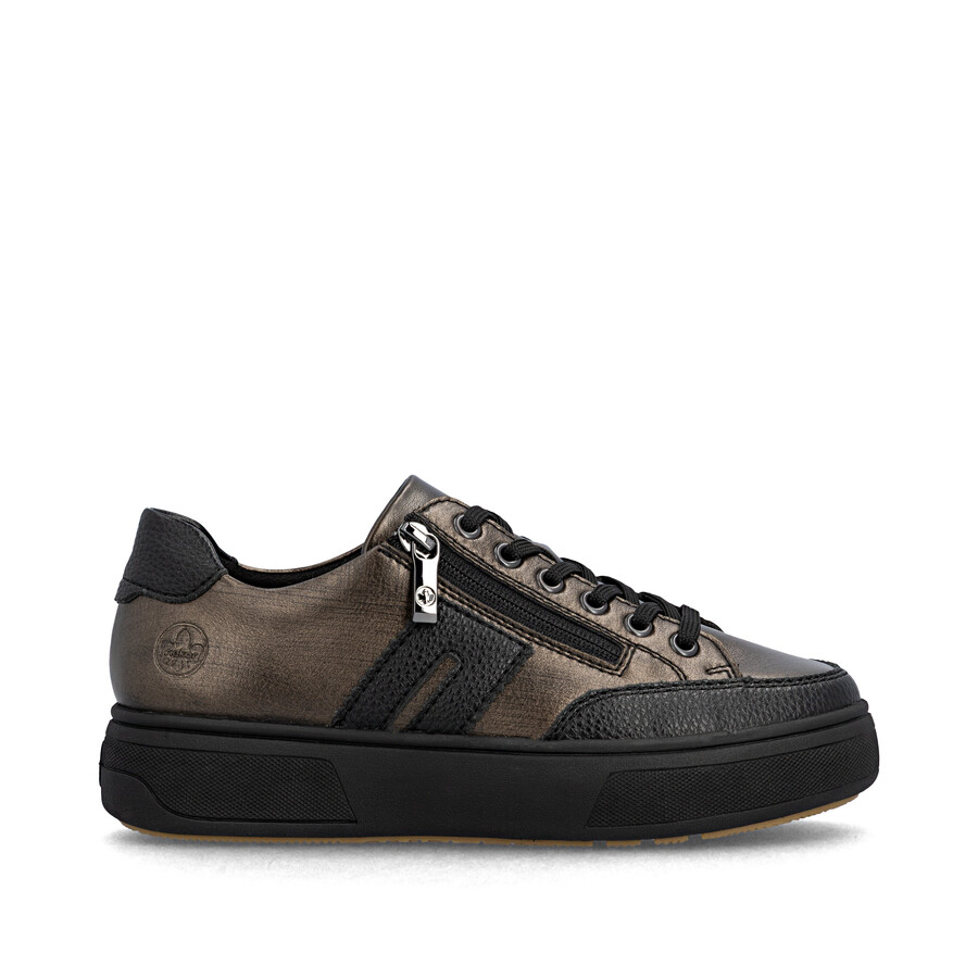 braune damenschuhe mit reißverschluss rieker m7711-25