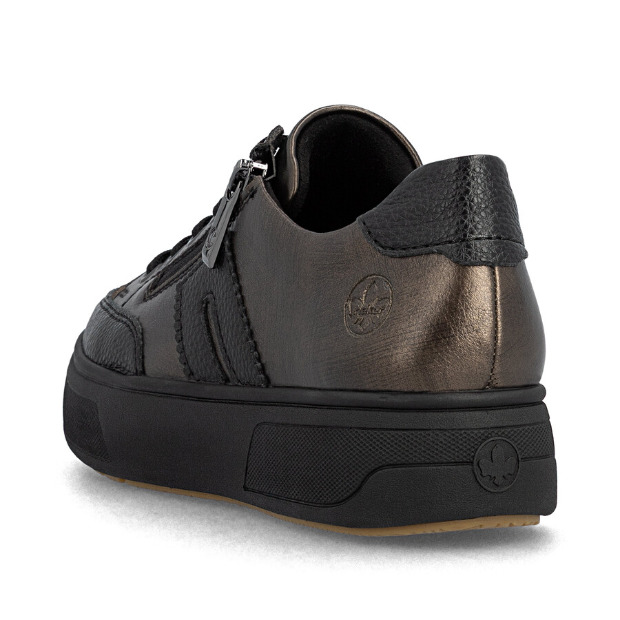 braune damenschuhe mit reißverschluss rieker m7711-25