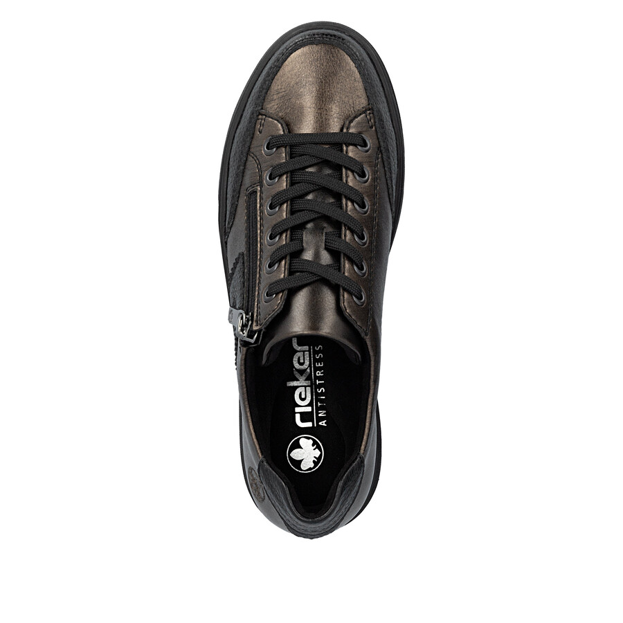braune damenschuhe mit reißverschluss rieker m7711-25