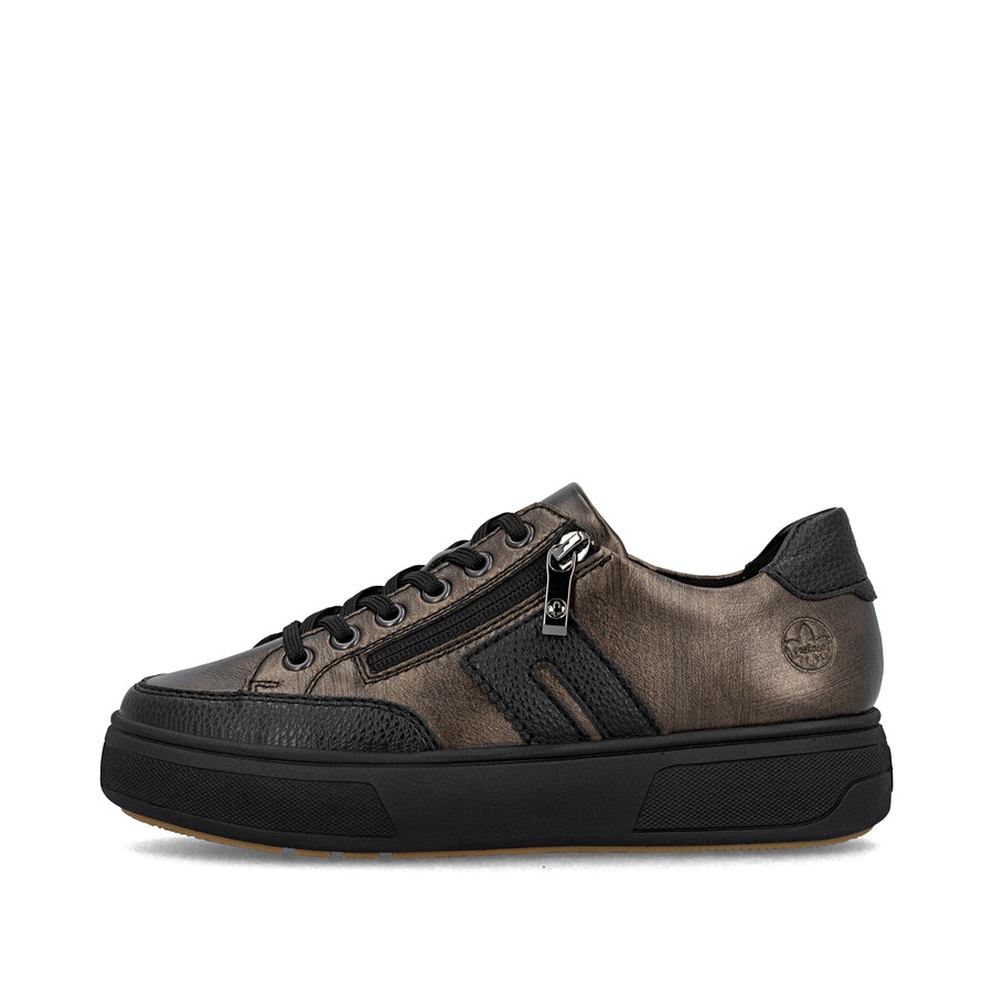 braune damenschuhe mit reißverschluss rieker m7711-25