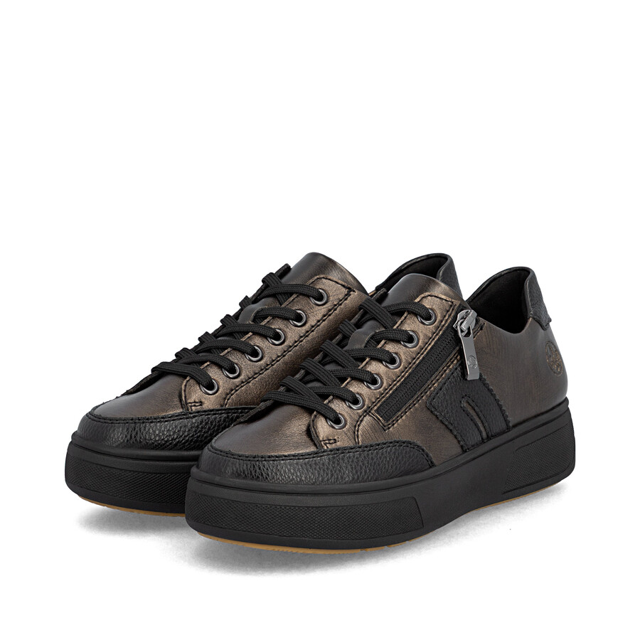braune damenschuhe mit reißverschluss rieker m7711-25