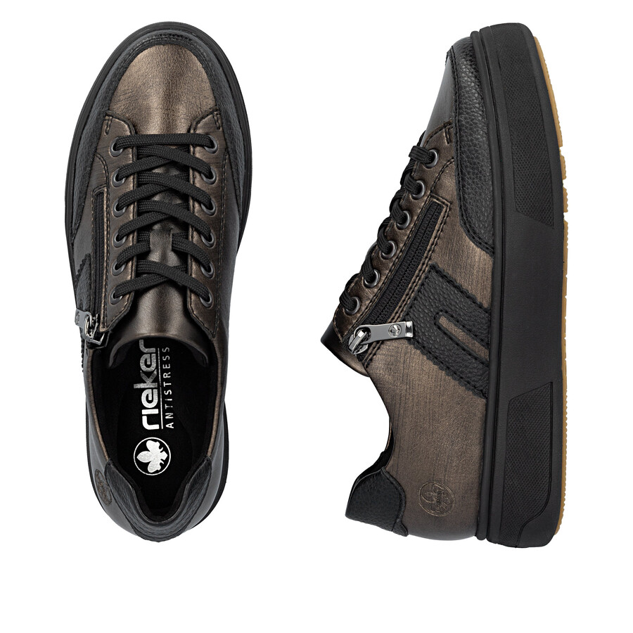 braune damenschuhe mit reißverschluss rieker m7711-25