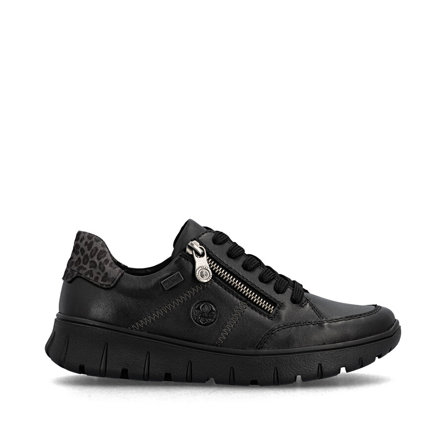 schwarze damenschuhe mit reißverschluss rieker n1301-01