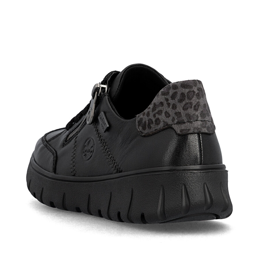 schwarze damenschuhe mit reißverschluss rieker n1301-01