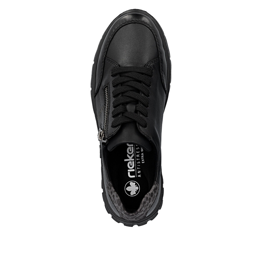 schwarze damenschuhe mit reißverschluss rieker n1301-01
