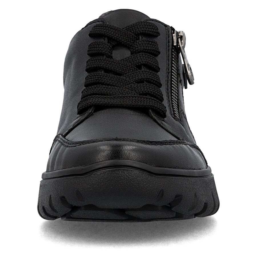 schwarze damenschuhe mit reißverschluss rieker n1301-01
