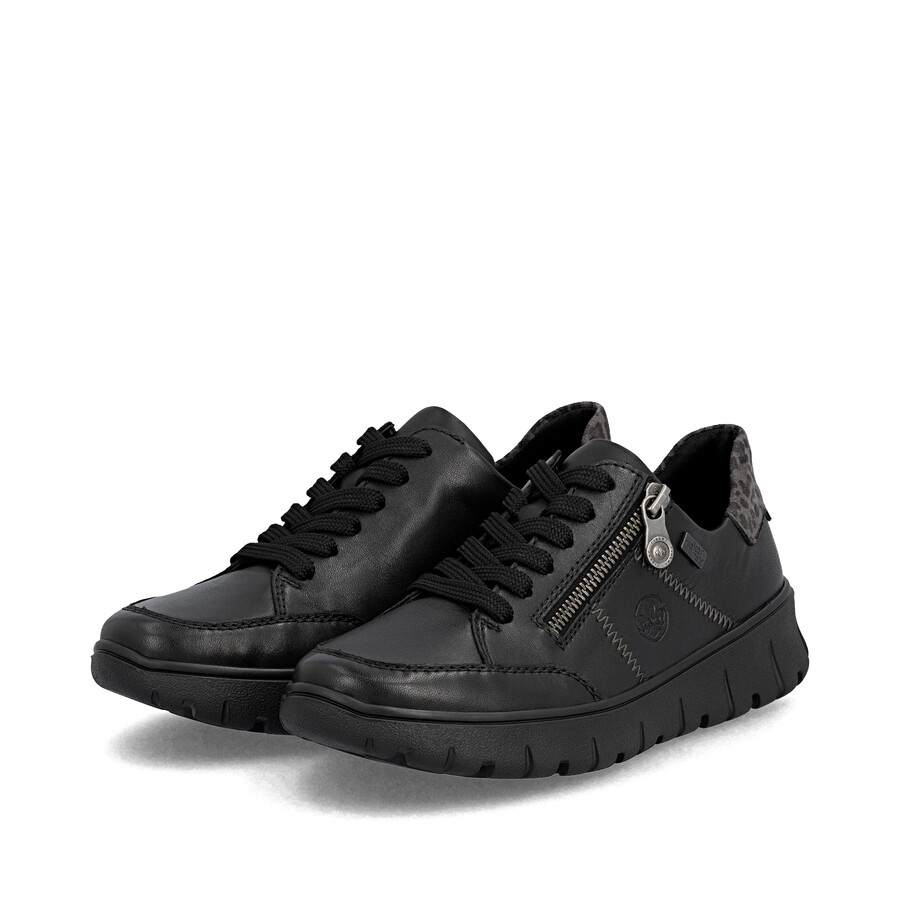 schwarze damenschuhe mit reißverschluss rieker n1301-01