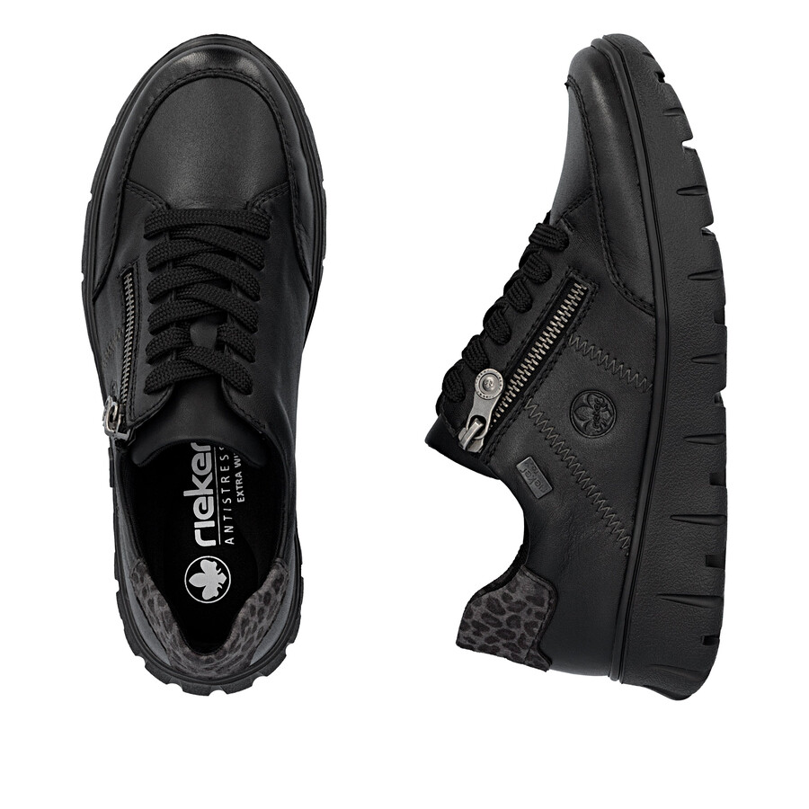 schwarze damenschuhe mit reißverschluss rieker n1301-01